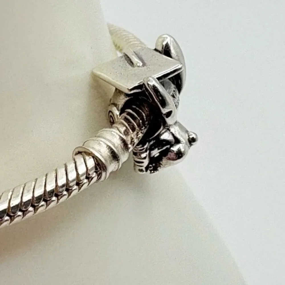 NWOT Stitch Graduation Silver Pandora FIT Charm